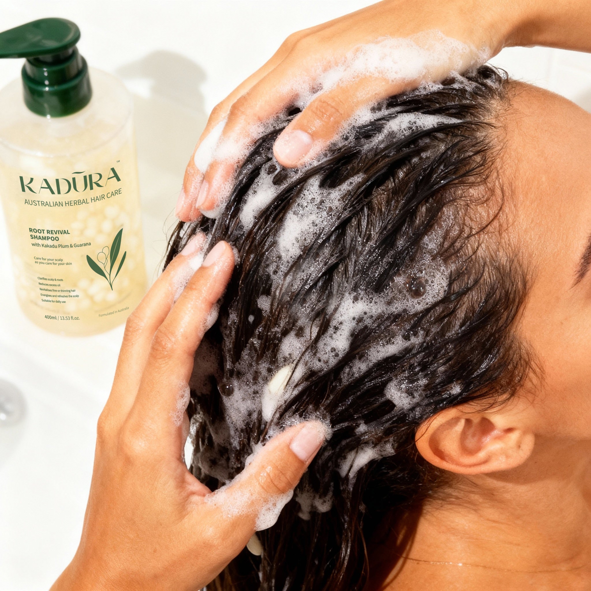 Root Revival Shampoo with Kakadu Plum & Guarana – Clarifying & Energising | 400ml