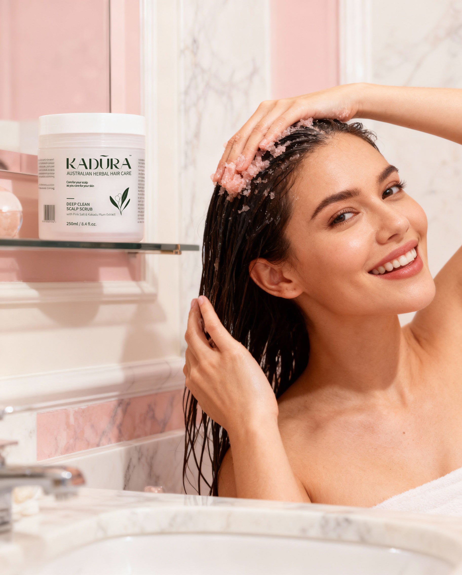 Deep Purifying Scalp Scrub with Pink Sea Salt & Kakadu Plum – Oil Control & Refresh | 250ml