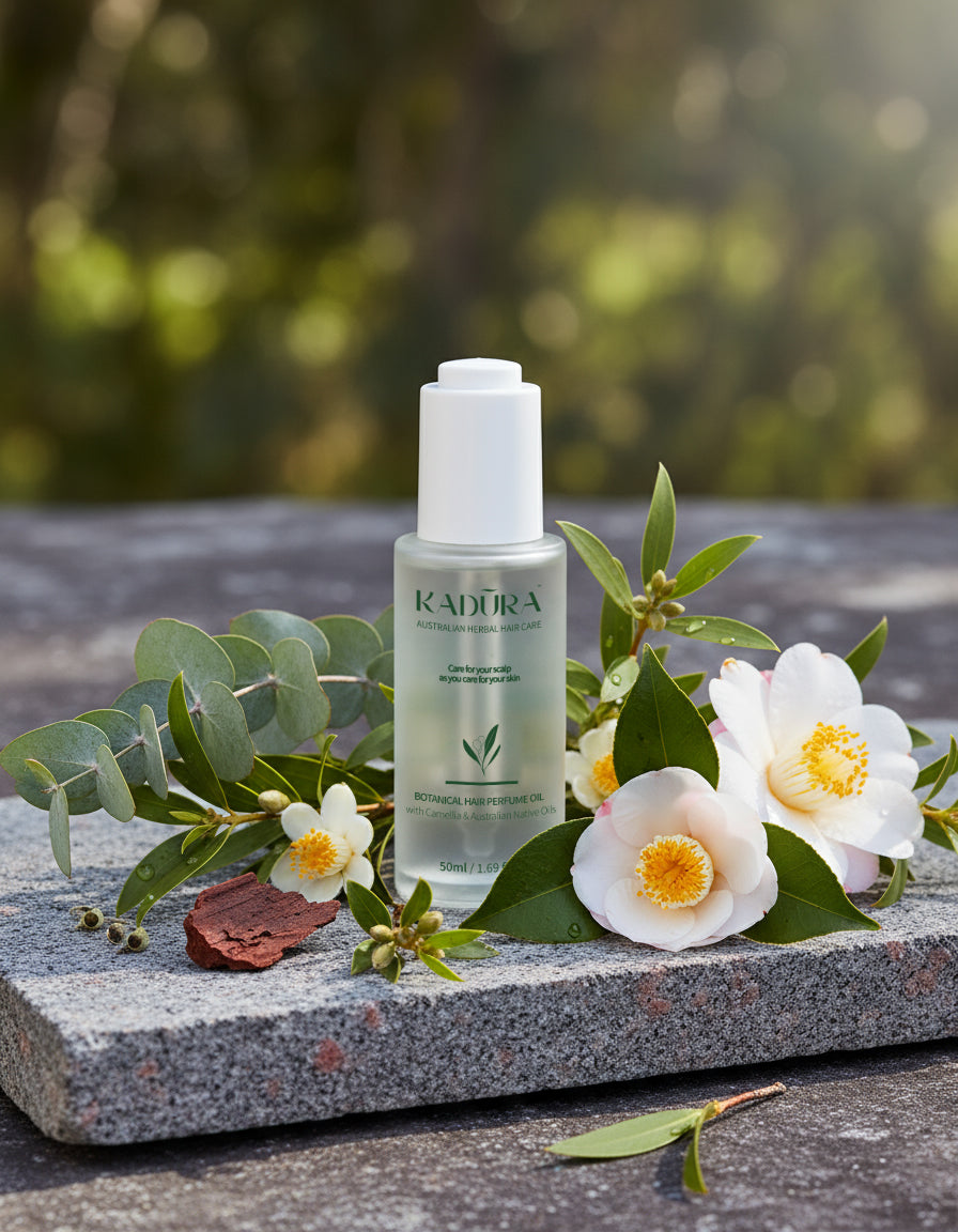 Botanical Hair Perfume Oil with Camellia & Australian Native Oils – Shine, Frizz Control | 50ml