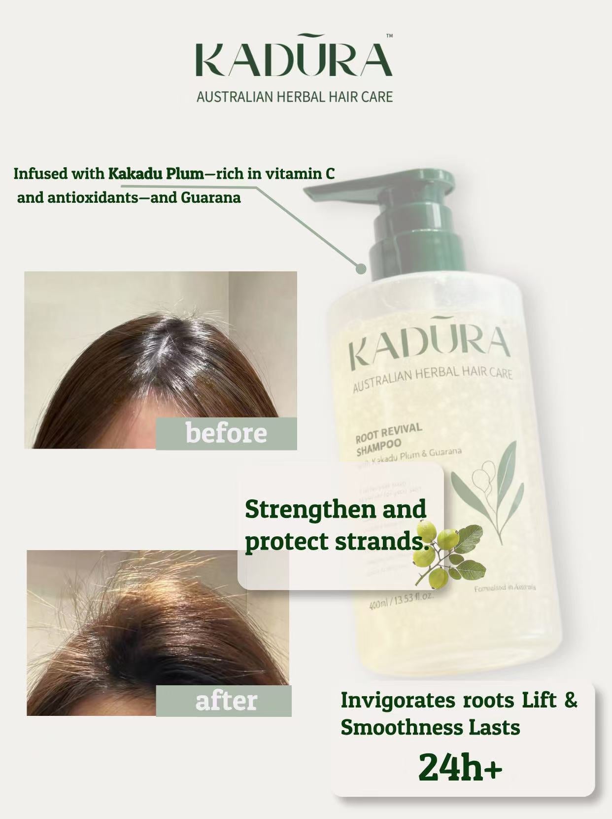 Root Revival Shampoo with Kakadu Plum & Guarana – Clarifying & Energising | 400ml