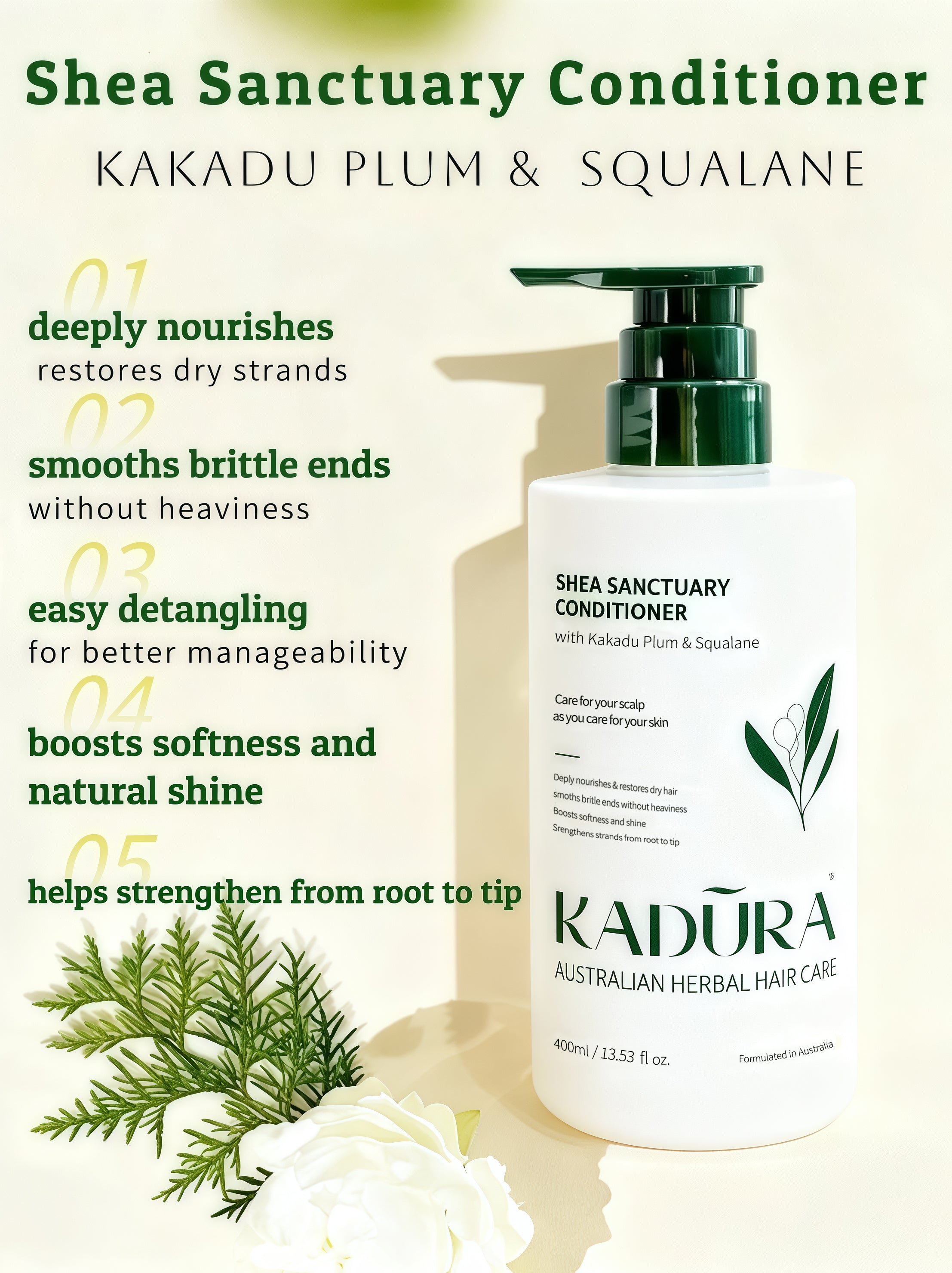 Shea Sanctuary Conditioner with Kakadu Plum & Squalane – Nourishing & Restorative | 400ml