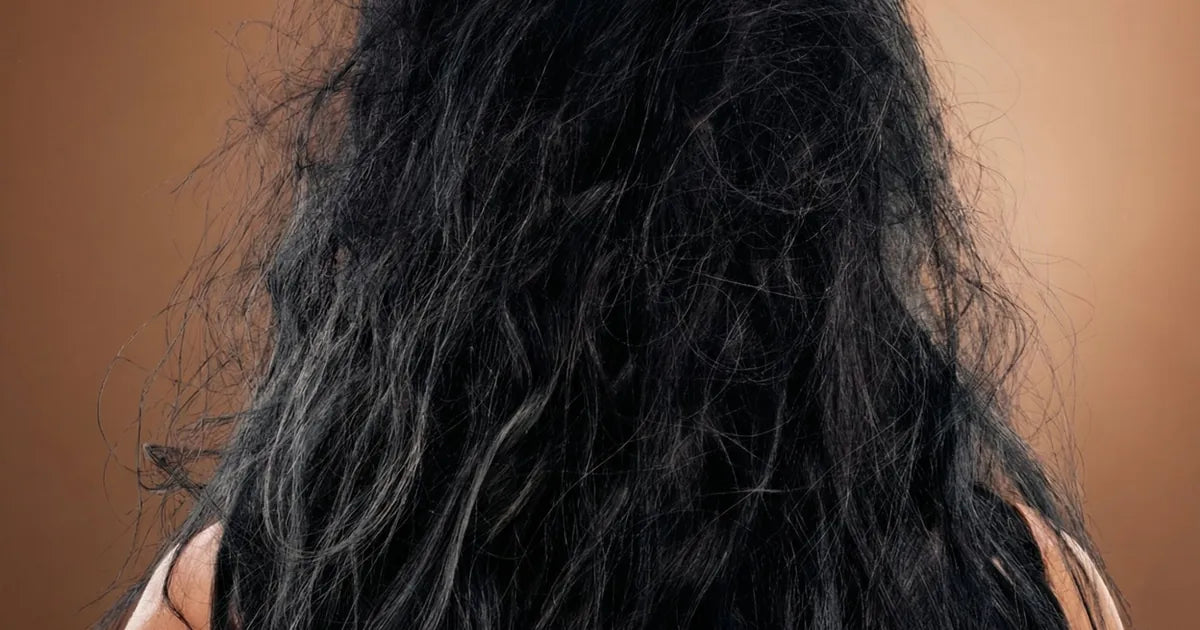 Black dry and frizzy hair