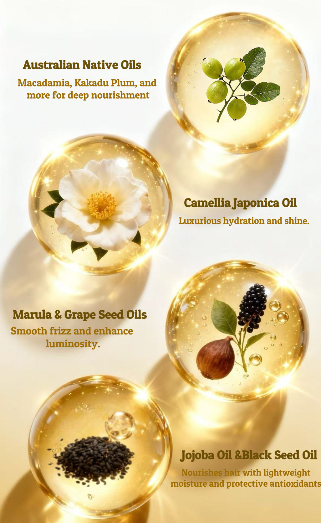 Botanical Hair Perfume Oil with Camellia &amp; Australian Native Oils – Shine, Frizz Control | 50ml