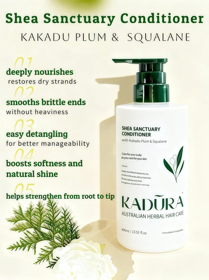 Shea Sanctuary Conditioner with Kakadu Plum &amp; Squalane – Nourishing &amp; Restorative | 400ml