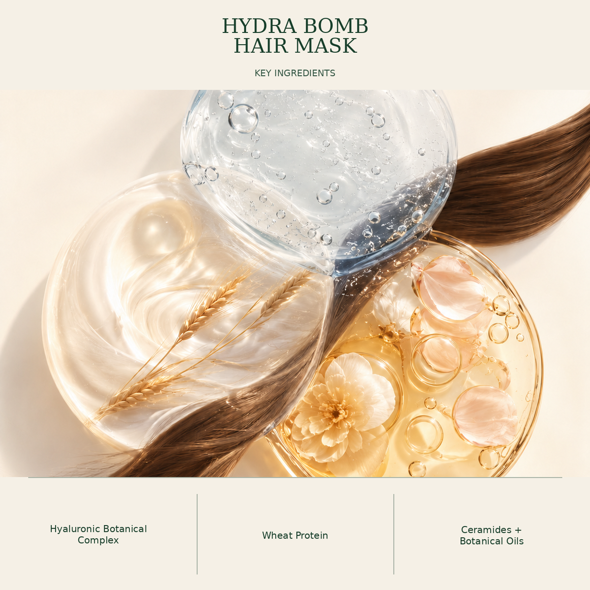 Botanical ingredient illustration for Kadūra Hydra Bomb Hair Mask for dry and damaged hair lengths