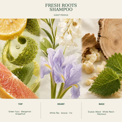 Fresh botanical scent notes for Kadūra Fresh Roots Shampoo